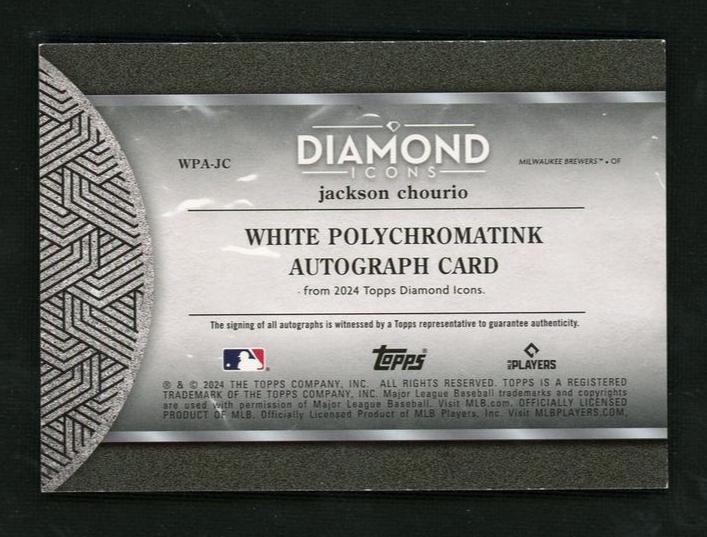 2024 Topps Diamond Icons Jackson Chourio #WPA-JC RC Auto /5