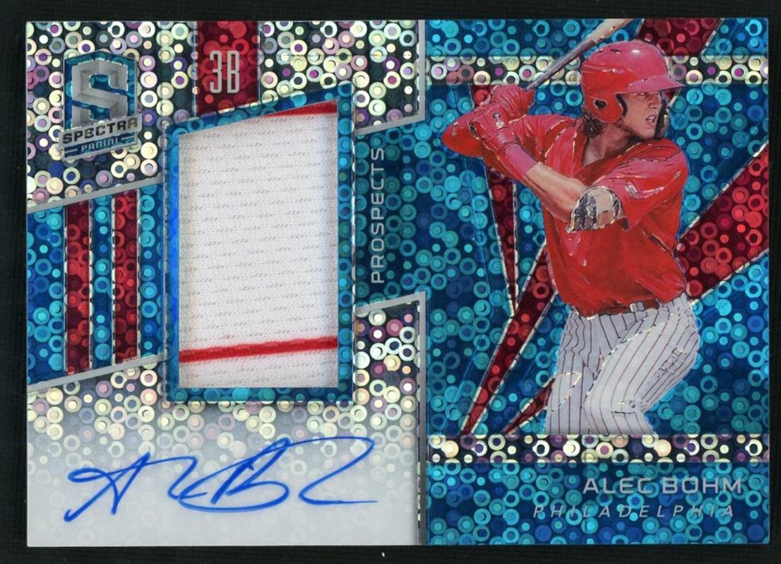 2020 Panini Spectra Prizm Alec Bohm #SPJA-AB Patch Auto /149