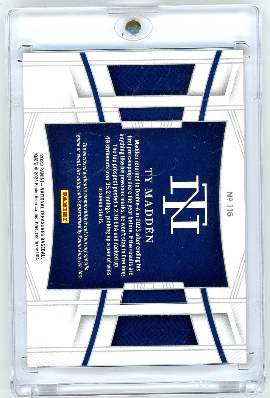 2023 Panini National Treasures Ty Madden #116 /99