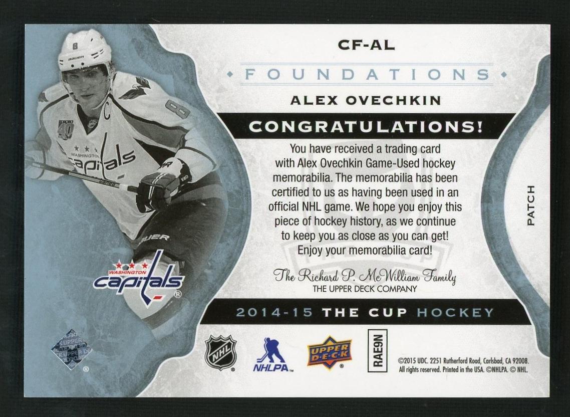 2014-15 Upper Deck The Cup Foundations Alex Ovechkin #CF-AL Patch /10