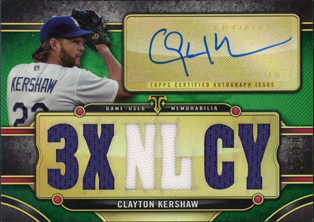2024 Topps Triple Threads TTAR-KER2 Clayton Kershaw /16 Los Angeles Dodgers Auto