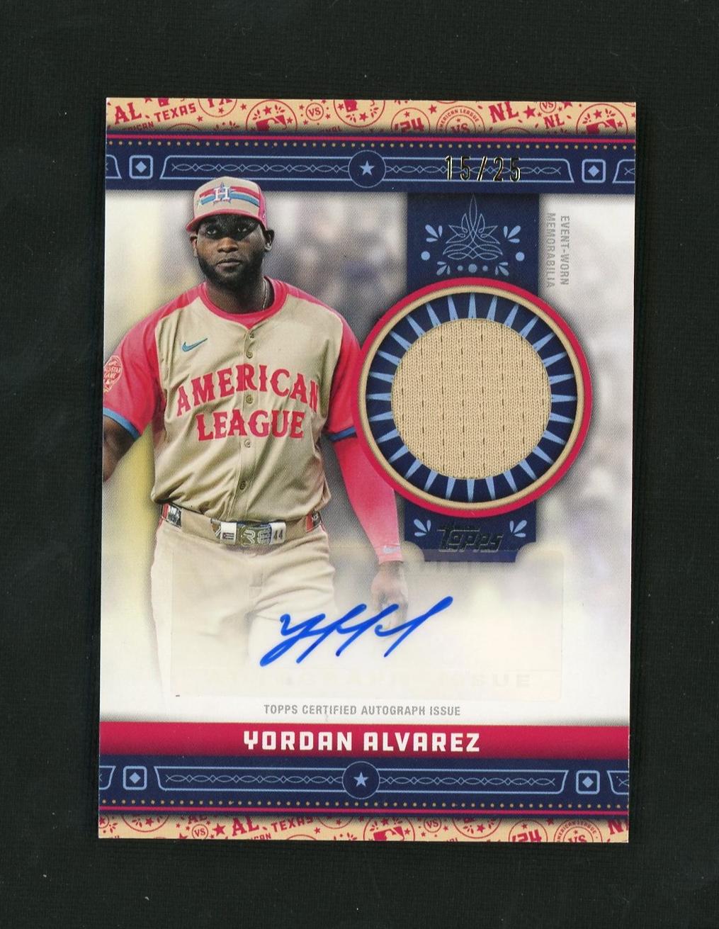 2024 Topps ASSA-YA Yordan Alvarez All-Star Stitch Autograph Card /25 Houston Astros
