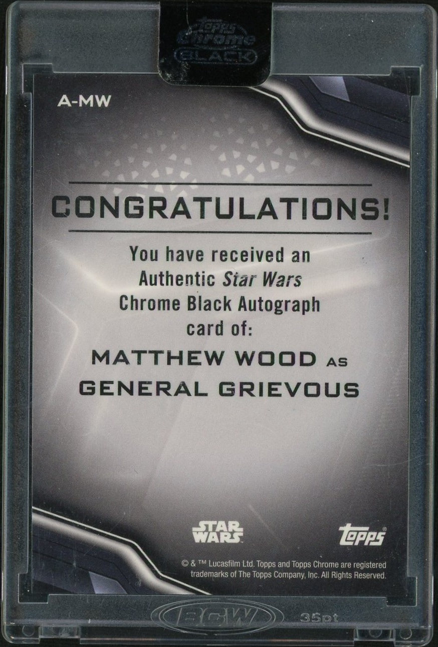 2022 Topps Chrome Black General Grievous #A-MW Auto
