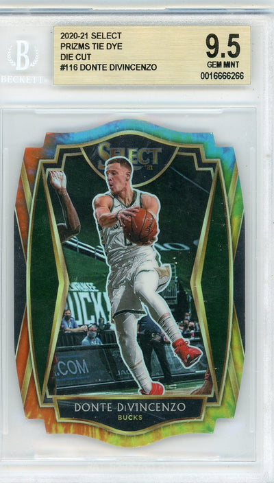 2020-21 Panini Select Donte DiVincenzo #116 Prizms Tie Dye /25 BGS 9.5