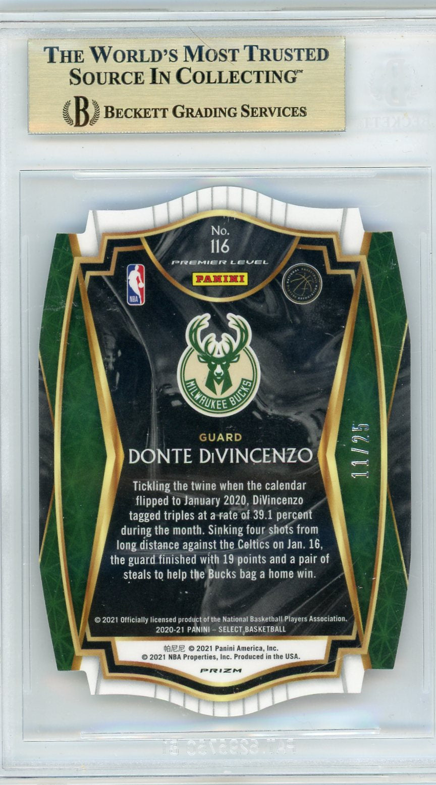 2020 Panini Select Die Cut Tie Dye Prizm Donte Divincenzo #116 /25 BGS 9.5