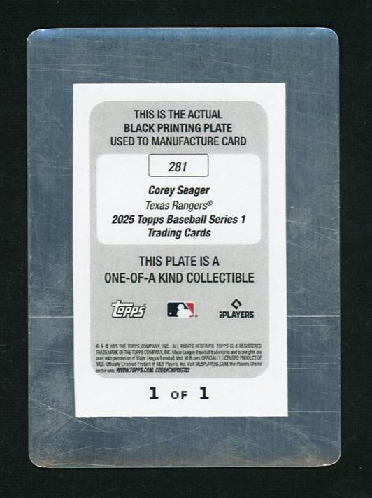 2023 Topps 281 Corey Seager Topps Baseball Series 1 Black 1 Texas Rangers