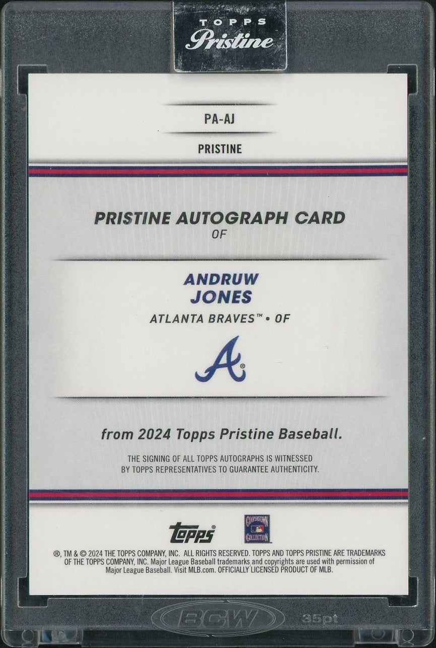 2024 Topps Pristine PA-AJ Andruw Jones Pristine /25 Atlanta Braves Auto