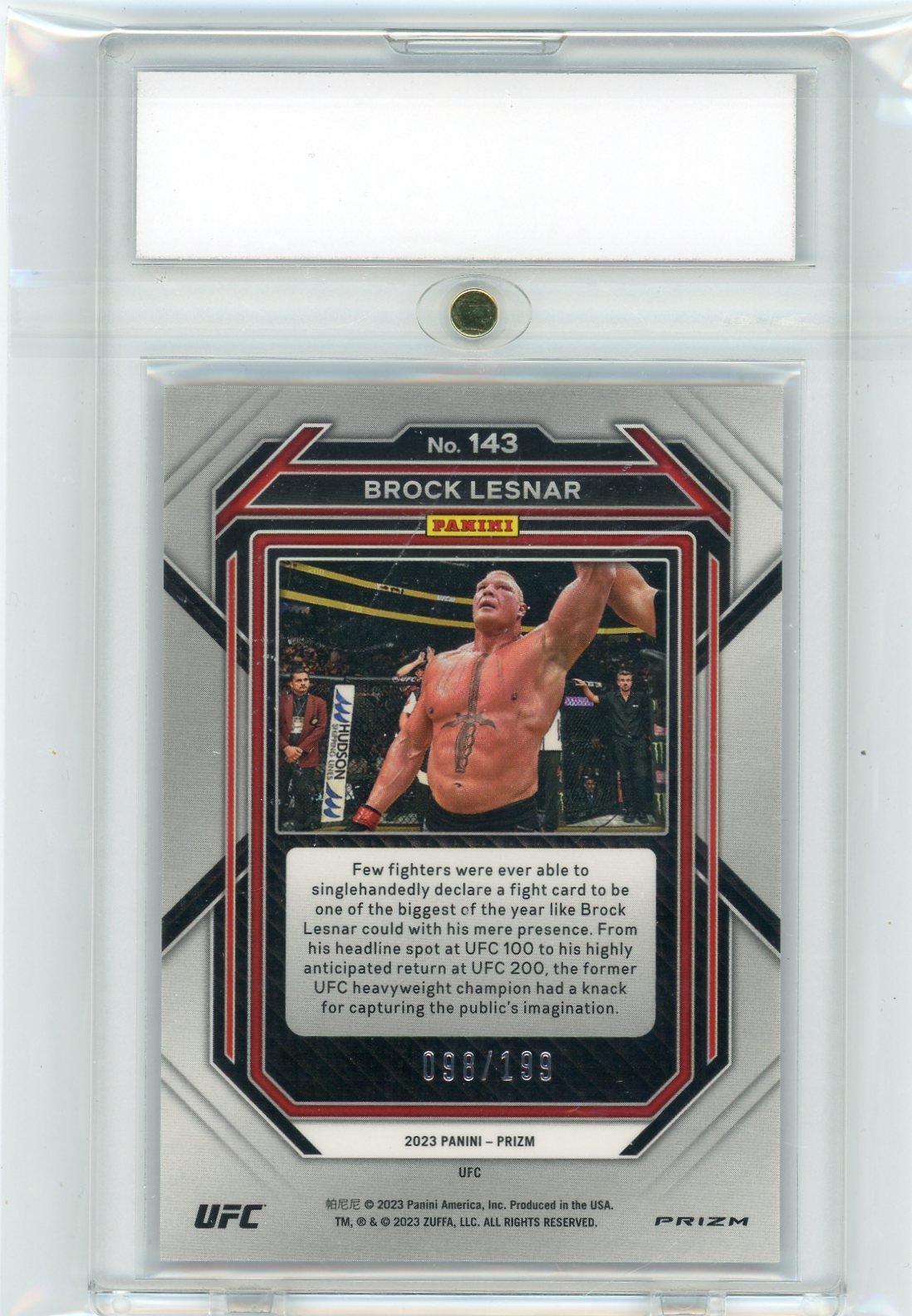 2023 Panini Prizm UFC Prizms Red Brock Lesnar #143 /199