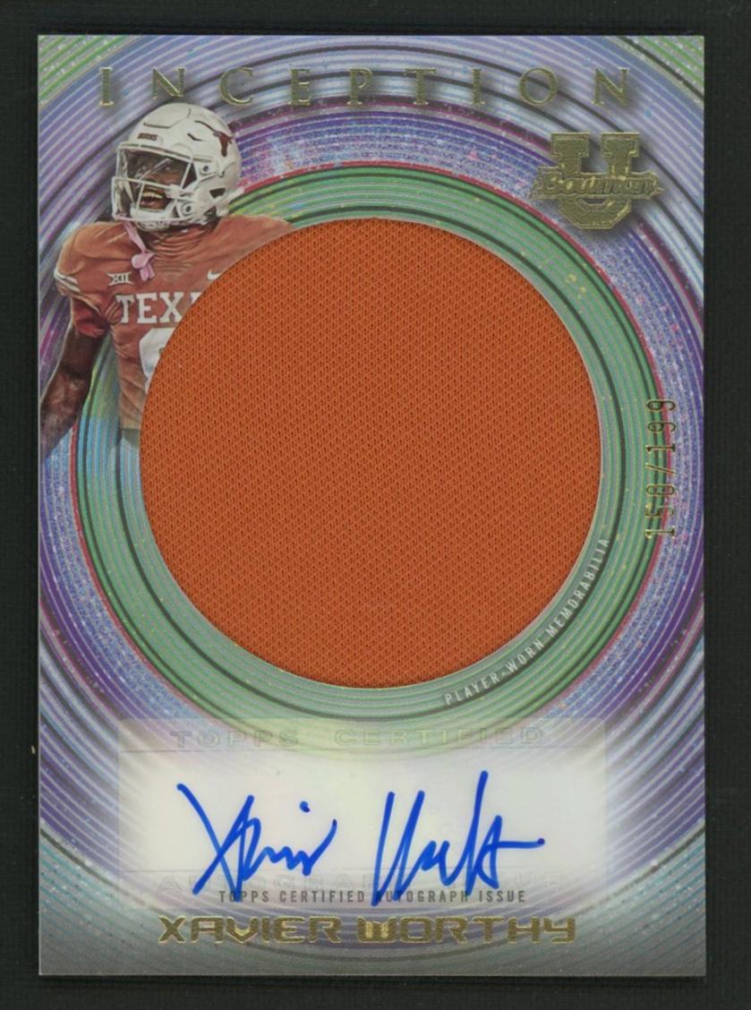 2022-23 Bowman U Inception Jumbo Relic Xavier Worthy #IAJR-XW Patch Auto /199