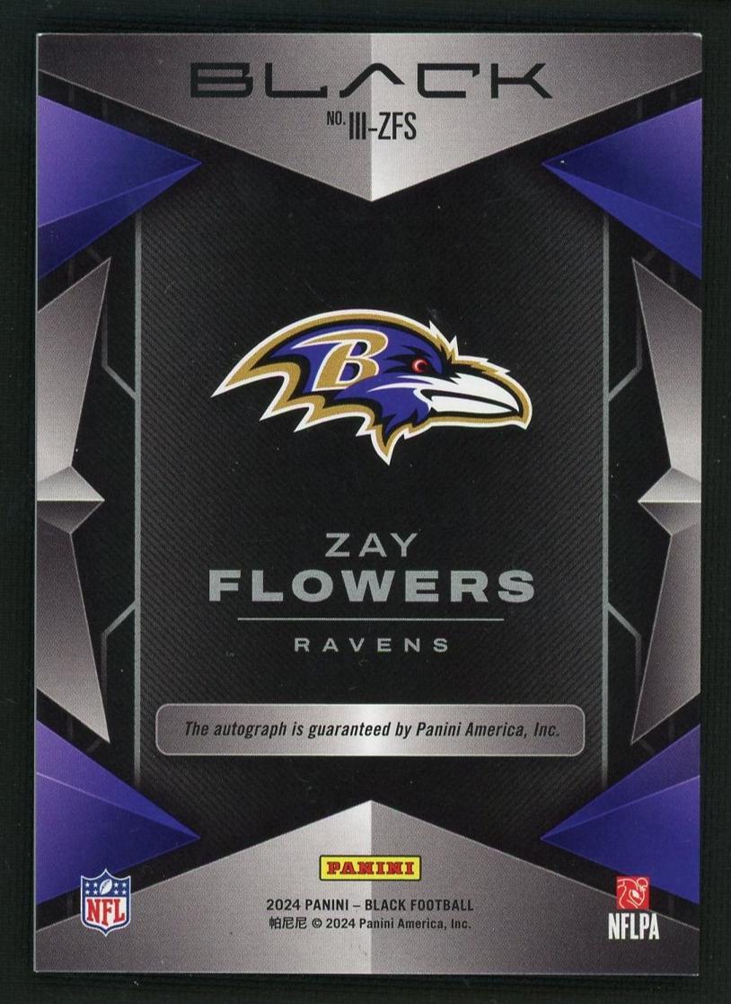 2024 Panini Black Instant Impact Zay Flowers #III-ZFS Auto /99