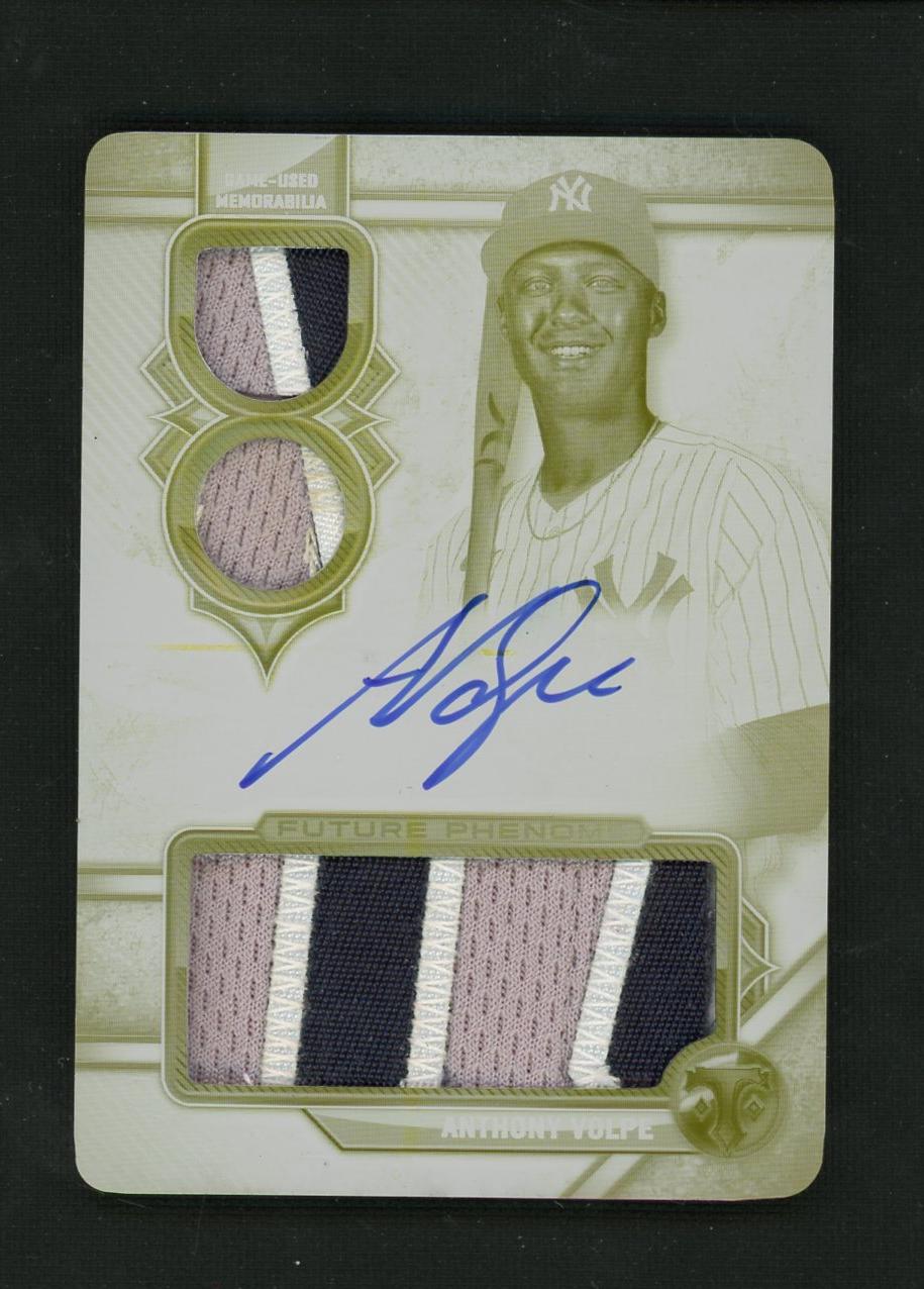 2023 Topps Triple Threads FPAR-AVJ Anthony Volpe Future Phenoms Autographed Relic White Rookie 1/1 New York Yankees