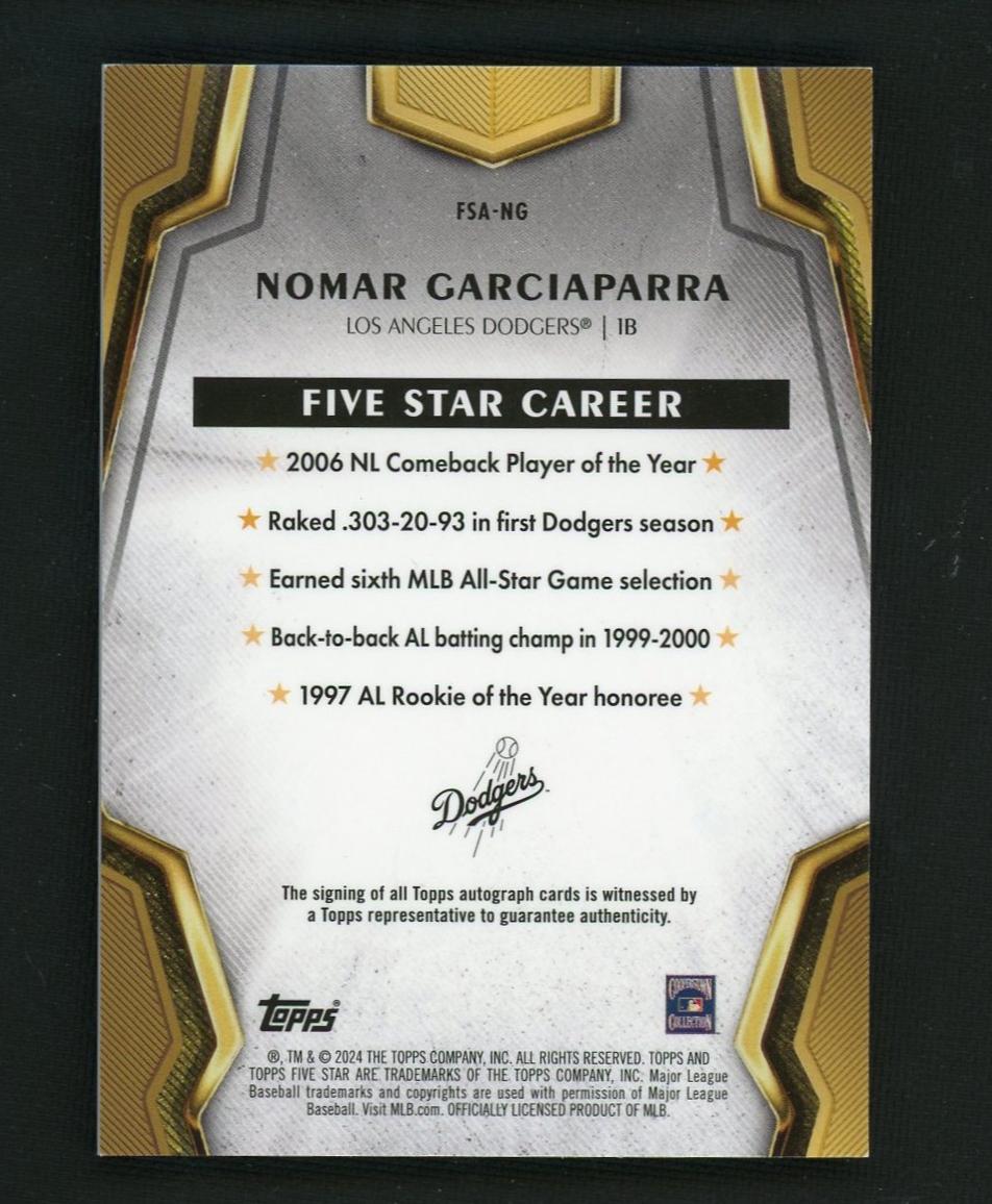2024 Topps Five Star Nomar Garciaparra #FSA-NG Auto /75