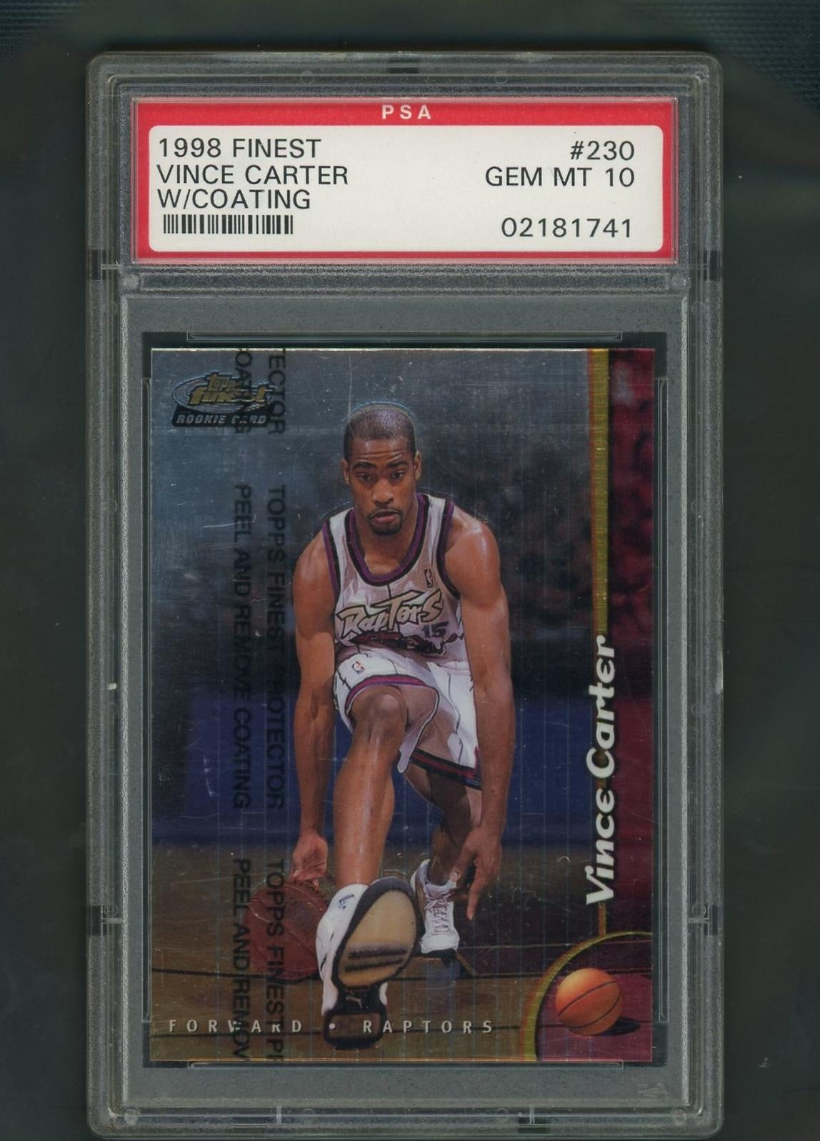 1998 Finest #230 Vince Carter W/ Coating PSA 10