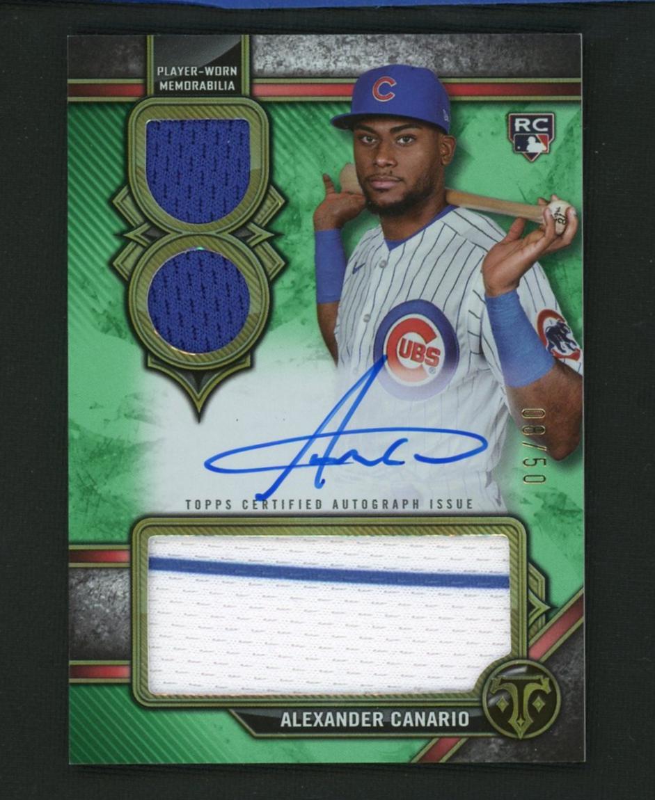2024 Topps Triple Threads Green Alexander Canario #RAR-AC RC Patch Auto /50