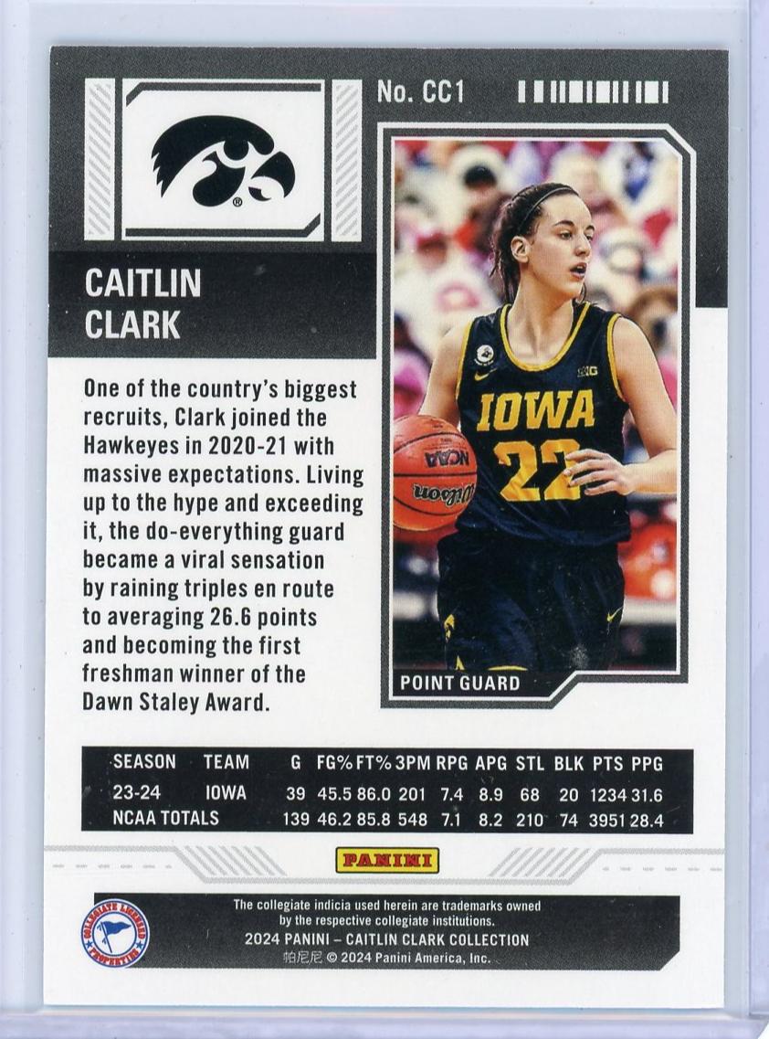 2024 Panini Contenders Season Ticket Caitlin Clark #CC1 /299