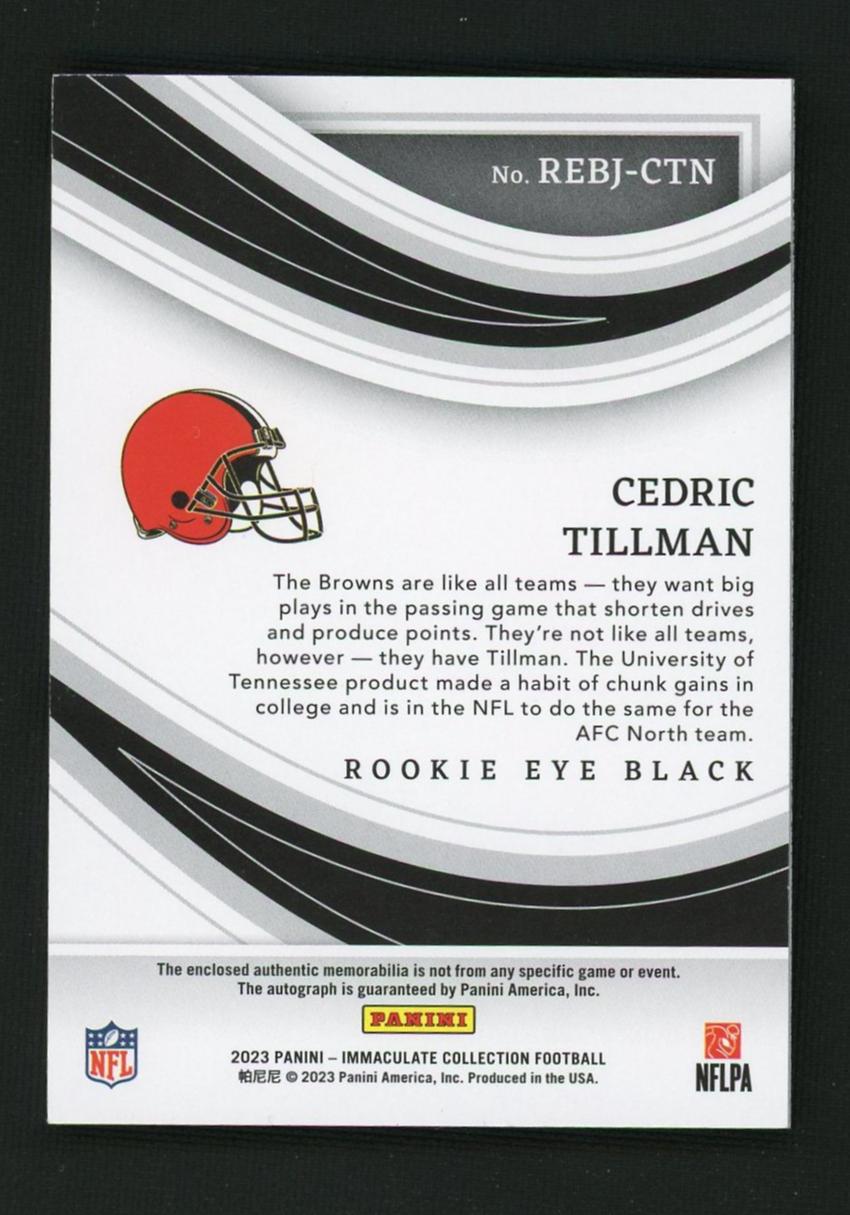 2023 Panini Immaculate Rookie Eye Black Cedric Tillman #REBJ-CTN RC RPA /25
