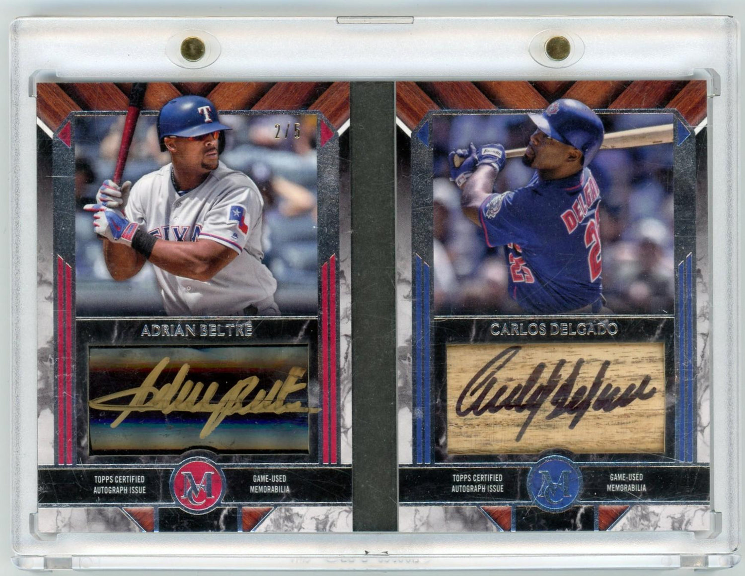 2022 Topps Museum Collection Adrian Beltre Carlos Delgado DAJLB-BD Auto /5