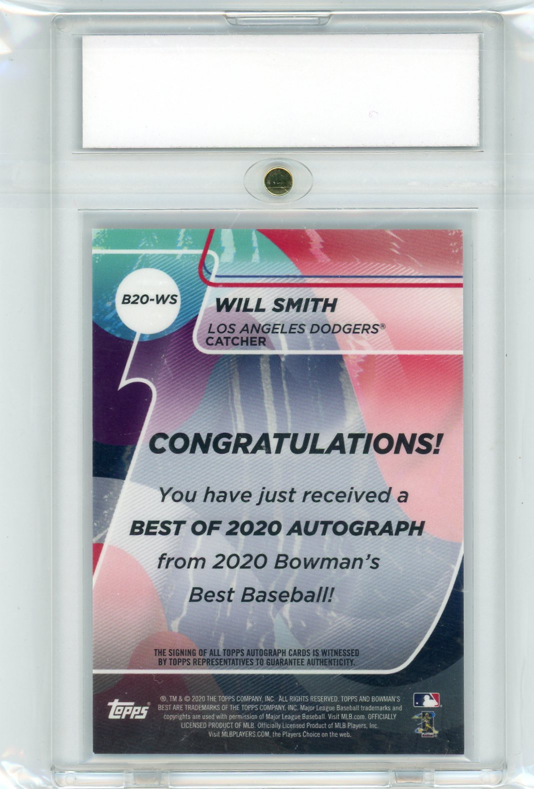 2020 Bowman's Best Best of '20 Autographs Will Smith #B20WS