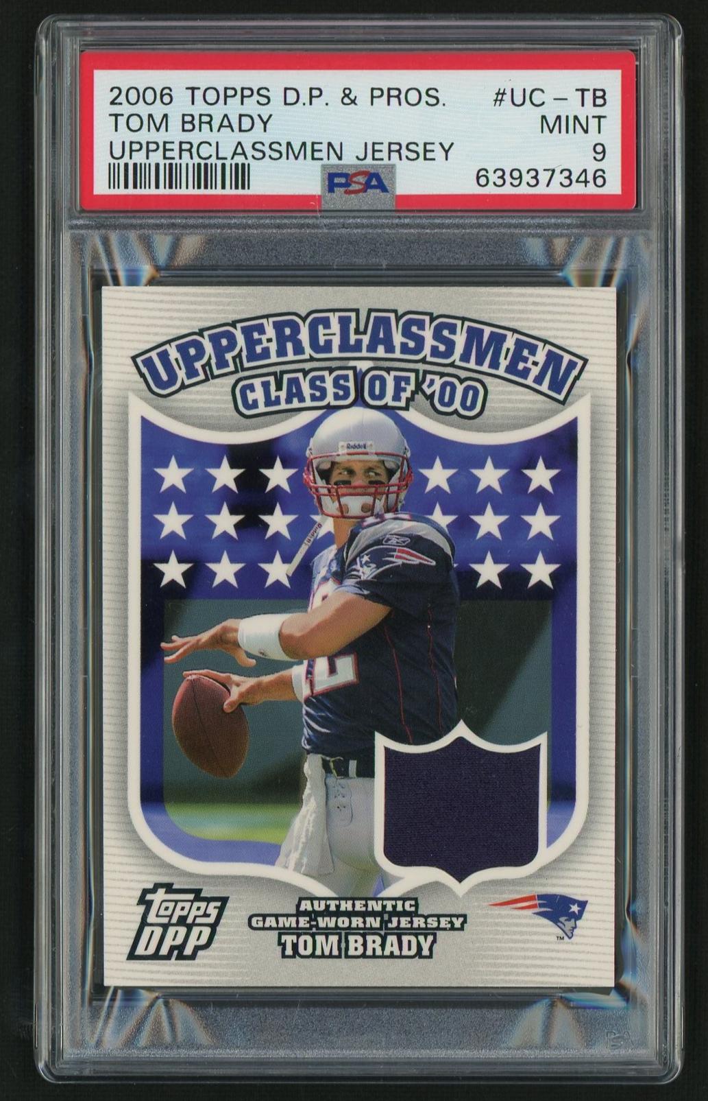 2006 Topps Draft Picks and Prospects #UCTBE Tom Brady Upperclassmen Jersey PSA 9