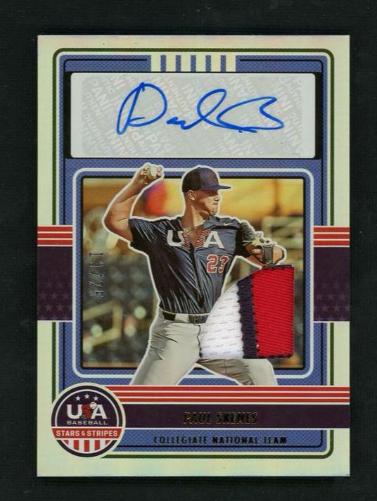 2023 Panini USA Baseball Stars & Stripes CNTS-PS Paul Skenes Collegiate National Team Collegiate National Team Auto
