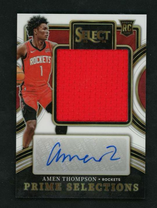 2023 Panini Select PS-AMN Amen Thompson Prime Selections Prizm Rookie /49 Houston Rockets Auto