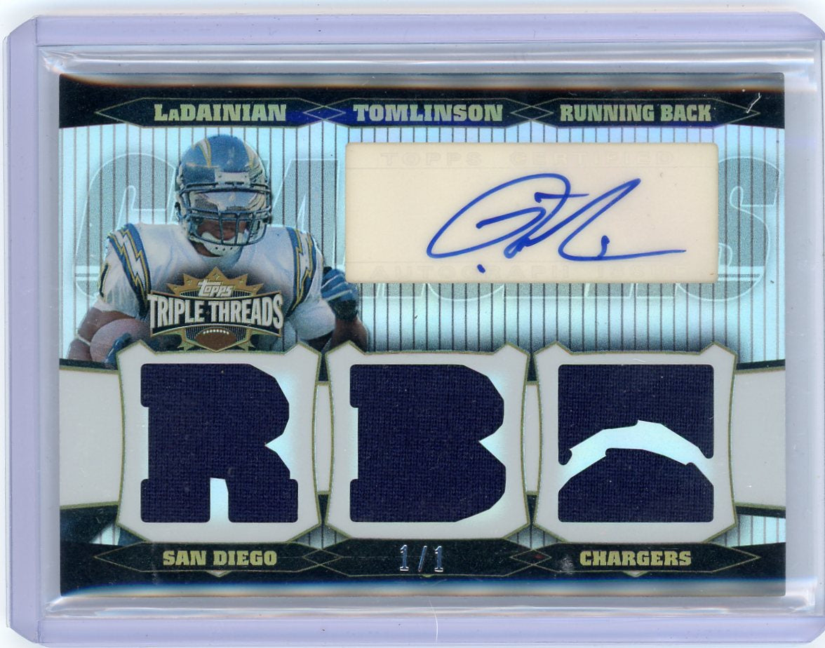 2006 Topps Triple Threads Platinum LaDainian Tomlinson #TTRA-6 Auto 1/1