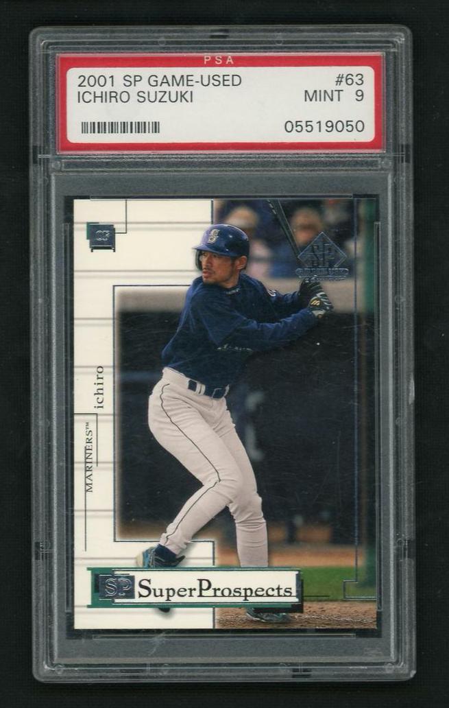 2001 SP Game-Used Ichiro Suzuki #63 /500 PSA 9