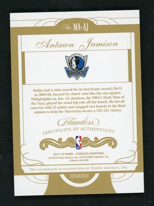 2017 Panini Flawless Momentous Antawn Jamison #MA-AJ Auto /25
