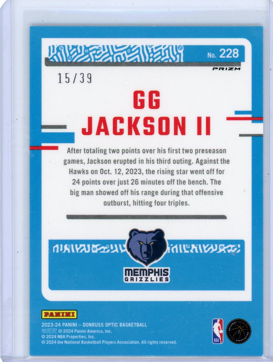 2023 Panini Donruss Optic Prizm GG Jackson II #228 RC /39