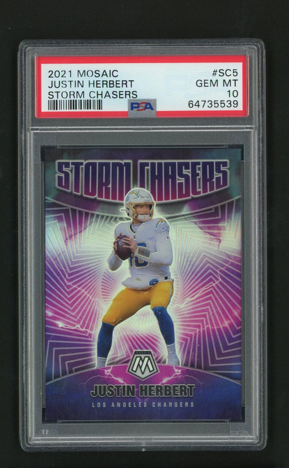 2021 Panini Mosaic #5 Justin Herbert Storm Chasers PSA 10