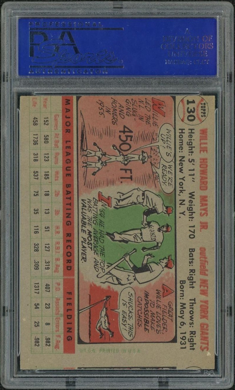 1956 Topps #130 Willie Mays PSA 6