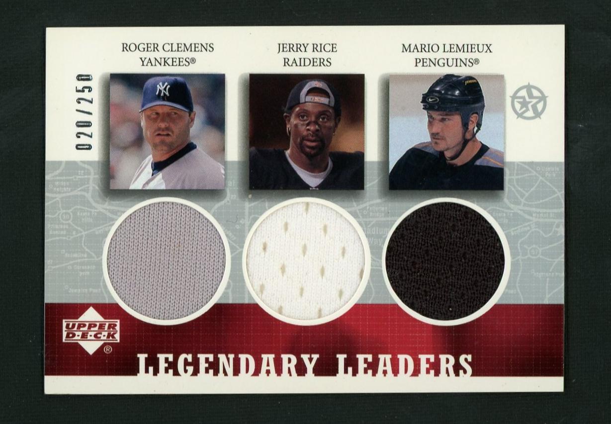 2003 Upper Deck UD Superstars Roger Clemens Jerry Rice Mario Lemieux  /250