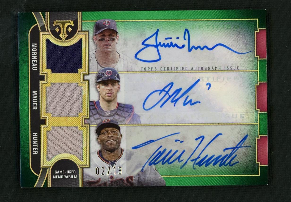 2024 Topps Triple Threads #ARC-MMH Justin Morneau Joe Mauer Torii Hunter /18