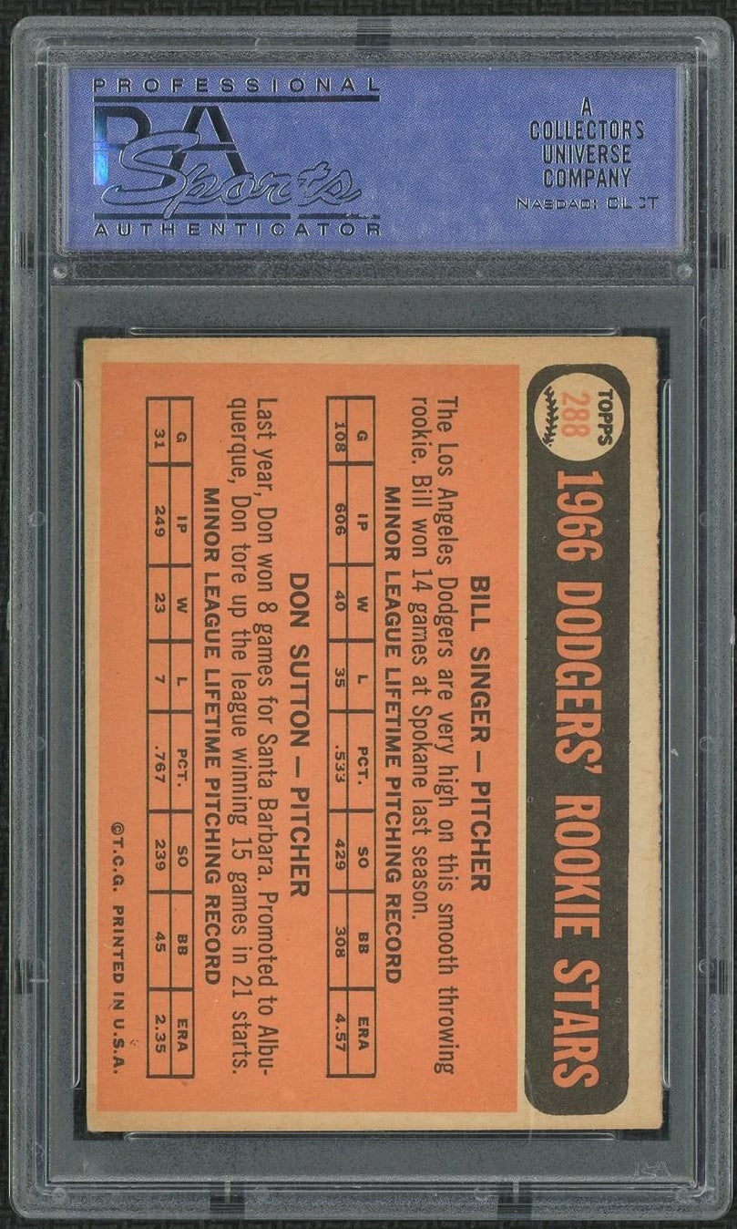 1966 Topps #288 Rookie Stars/Bill Singer/Don Sutton PSA 5