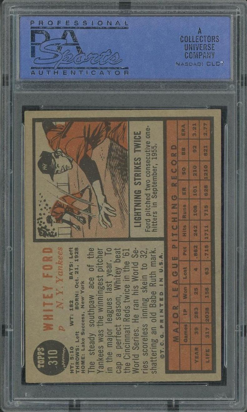 1962 Topps #310 Whitey Ford PSA 6