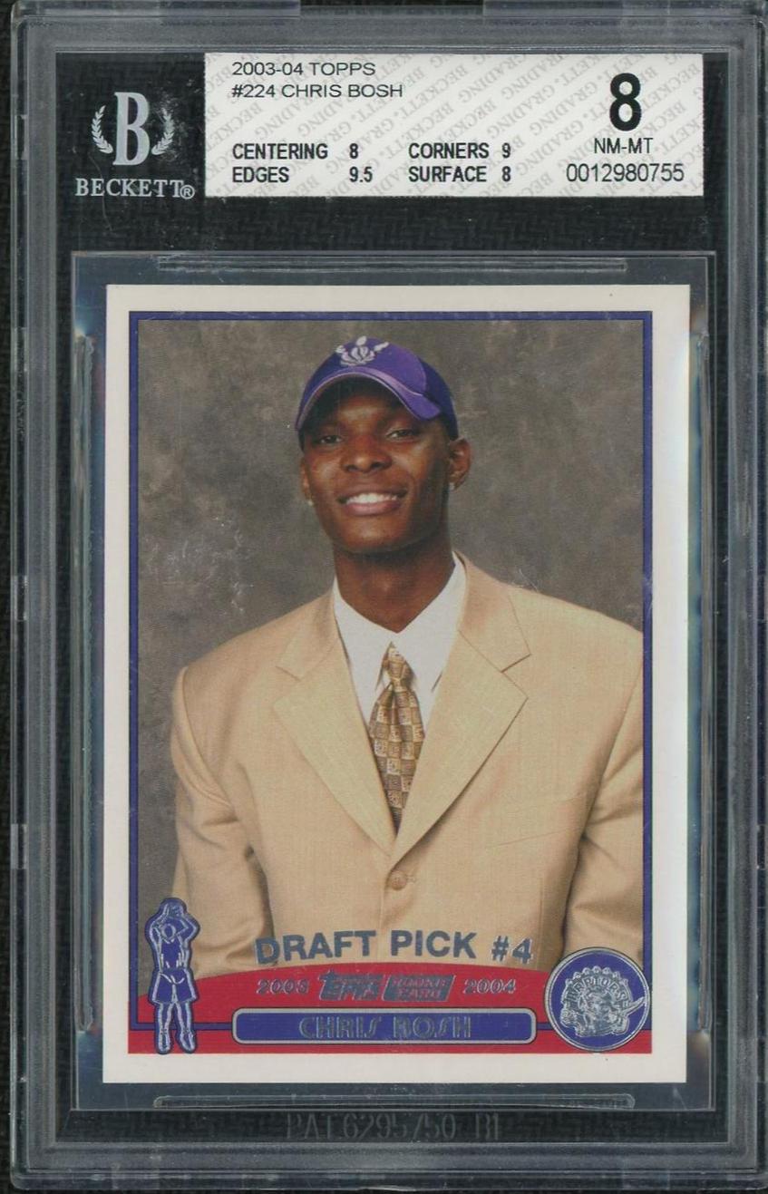 2003 Topps #224 Chris Bosh Draft Pick BGS 8