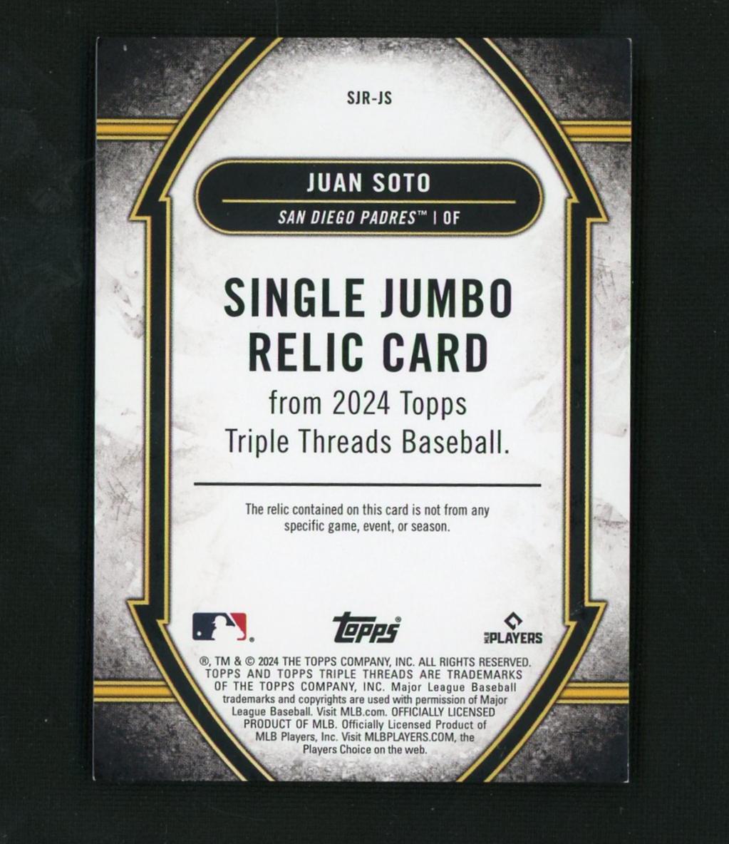 2024 Topps Triple Threads #SJR-JS Juan Soto Single Jumbo Relic /27 jersey 