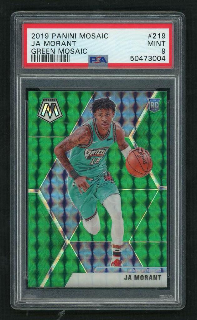 2019 Panini Mosaic #219 Ja Morant Green Mosaic PSA 9