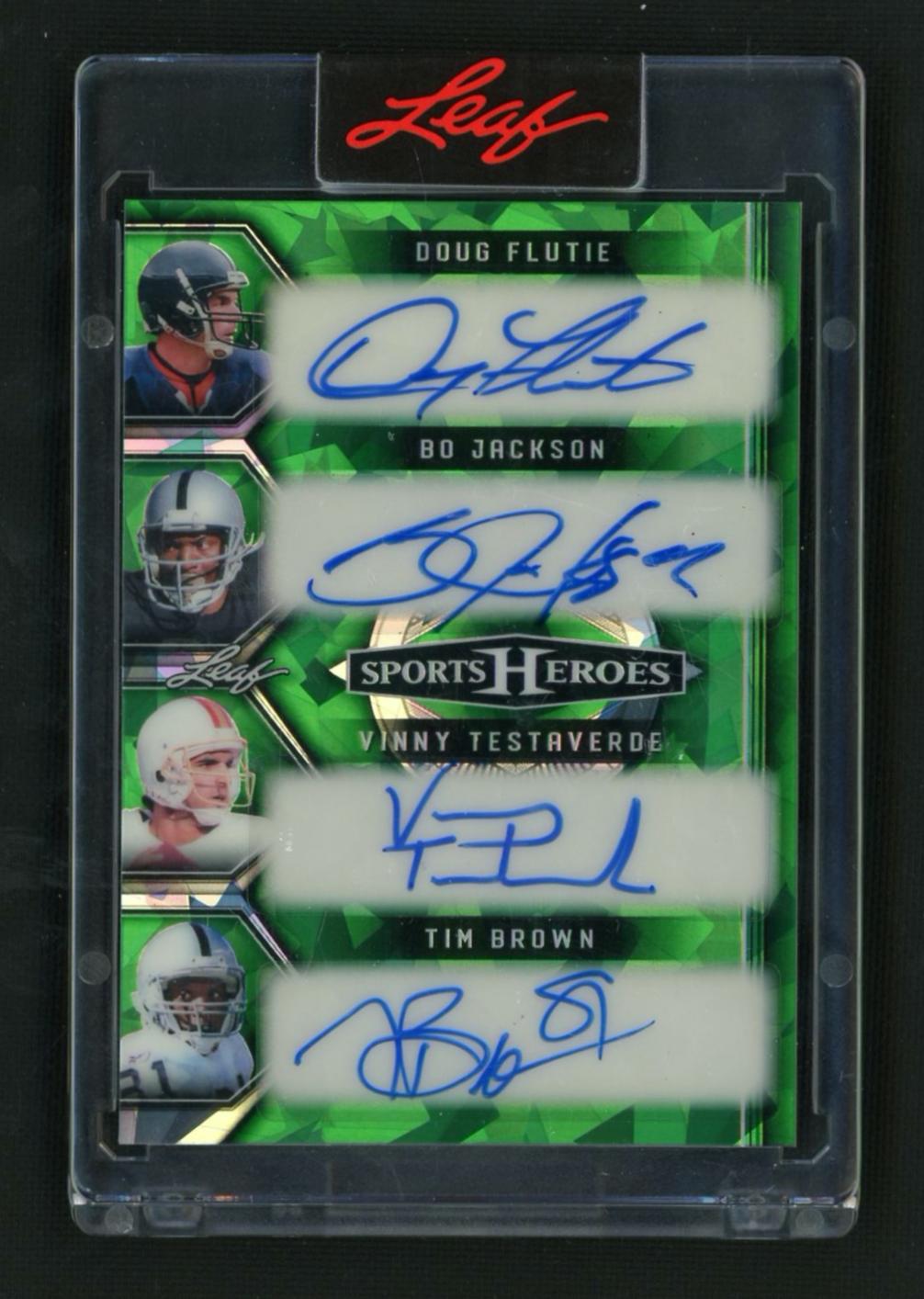 2025 Leaf Sports Heroes H4-3 Doug Flutie Bo Jackson Vinny Testaverde Tim Brown Sports Heroes /7 Auto