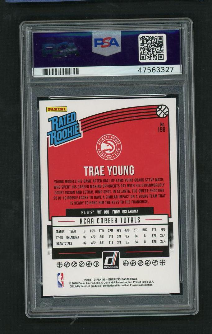 2018 Donruss #198 Trae Young PSA 10