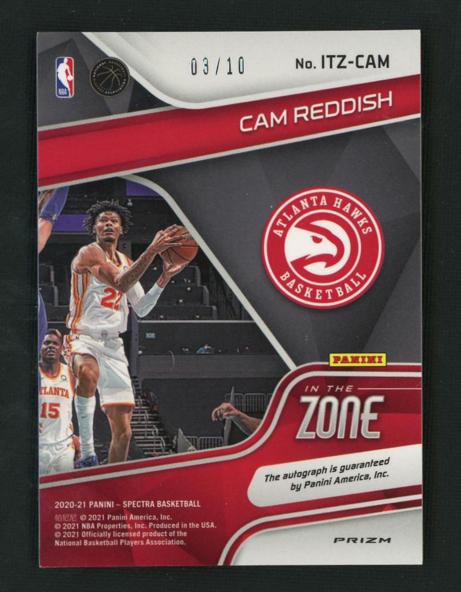 2020 Panini Spectra In The Zone Cam Reddish #ITZ-CAM Auto /10