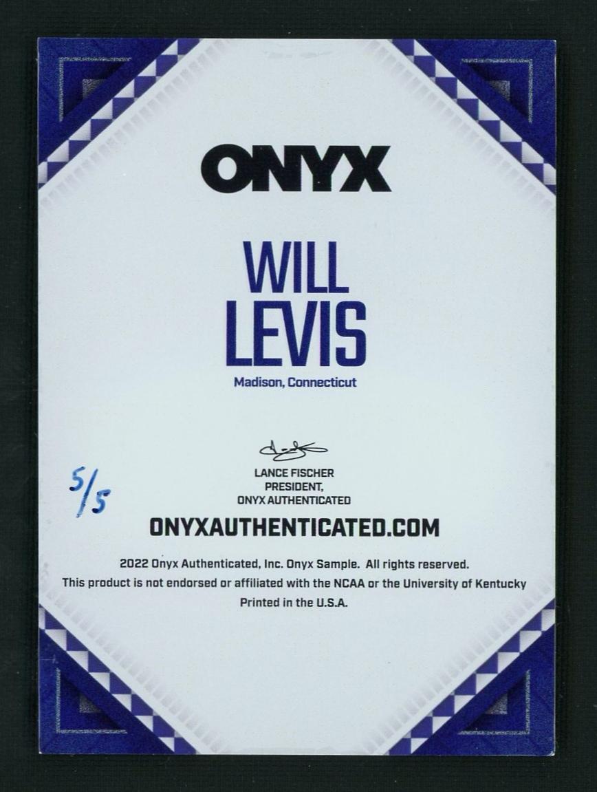 2022 Onyx Will Levis #5/5 Auto