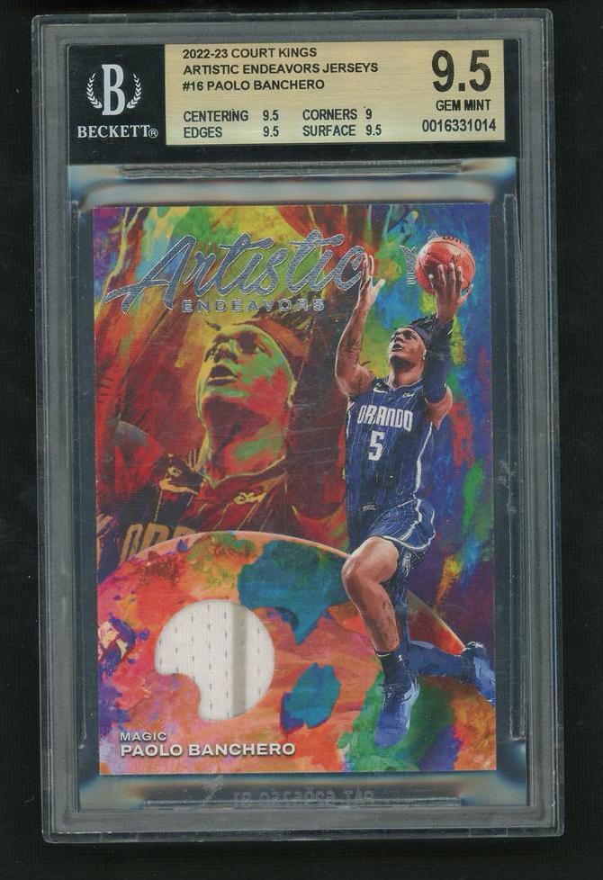 2022 Panini Court Kings #16 Paolo Banchero Artistic Endeavors Jerseys Rookie Beckett 9.5 Gem Mint Orlando Magic