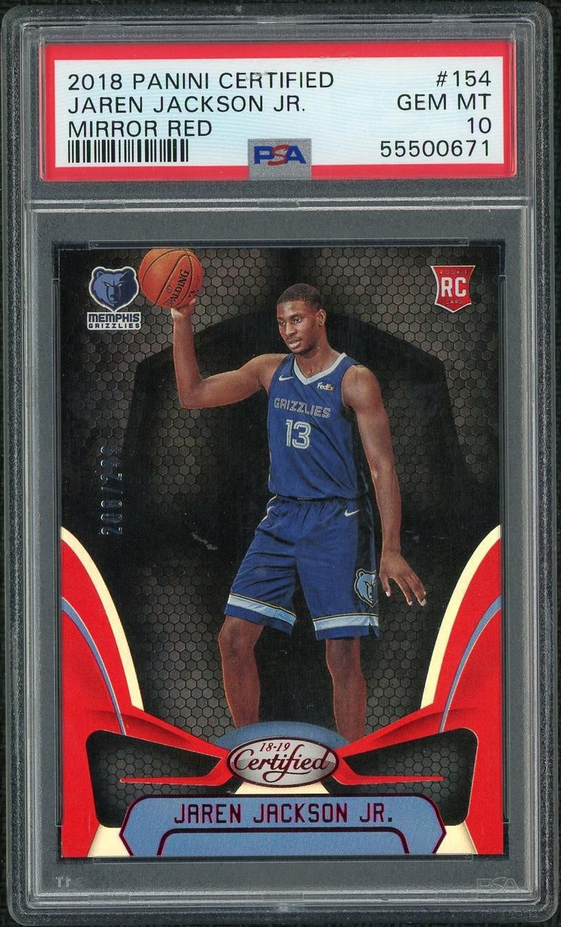 2018 Panini Certified #154 Jaren Jackson Jr. Mirror Red /299 PSA 10