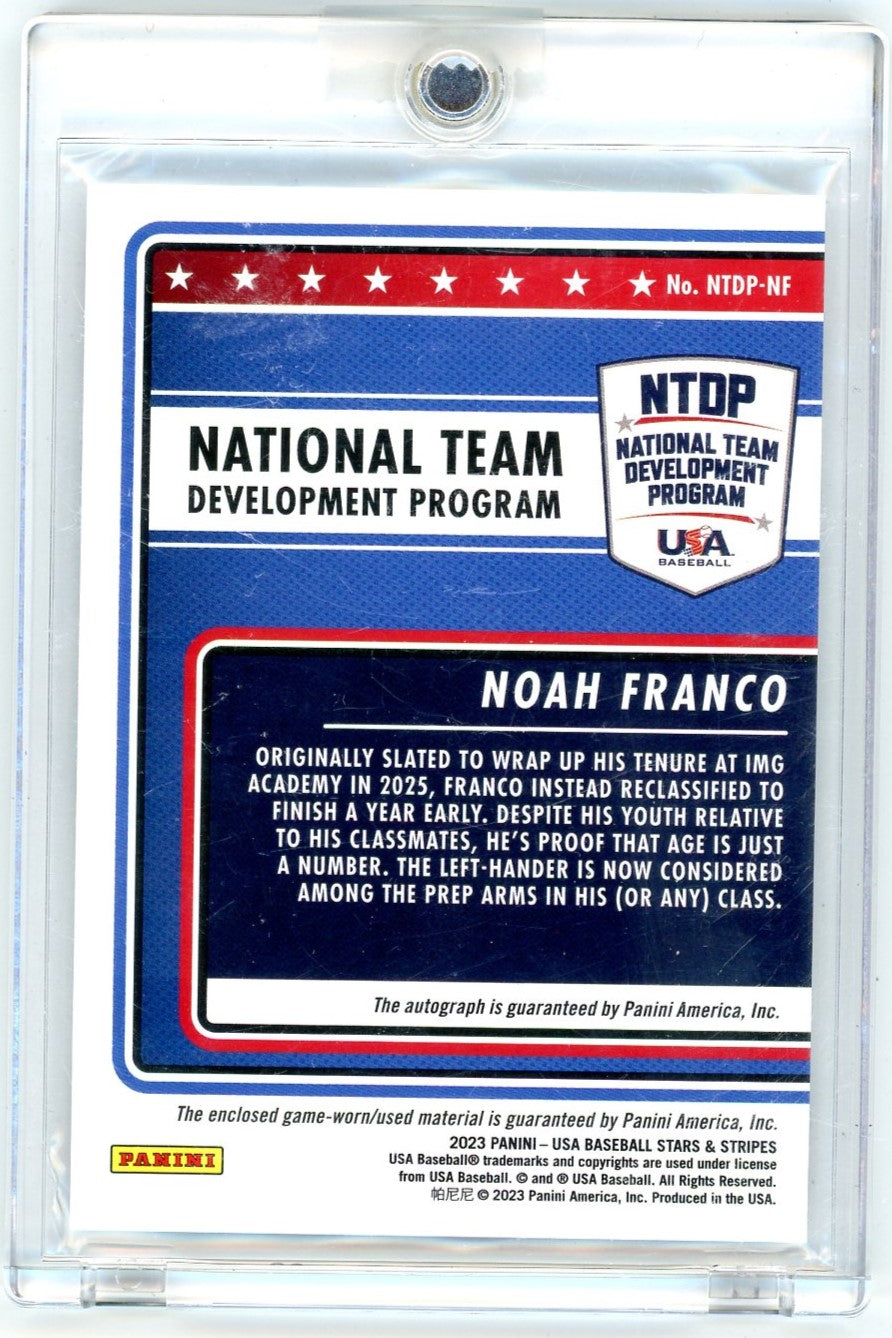 2023 USA Baseball Stars and Stripes Sig. Materials Noah Franco #24