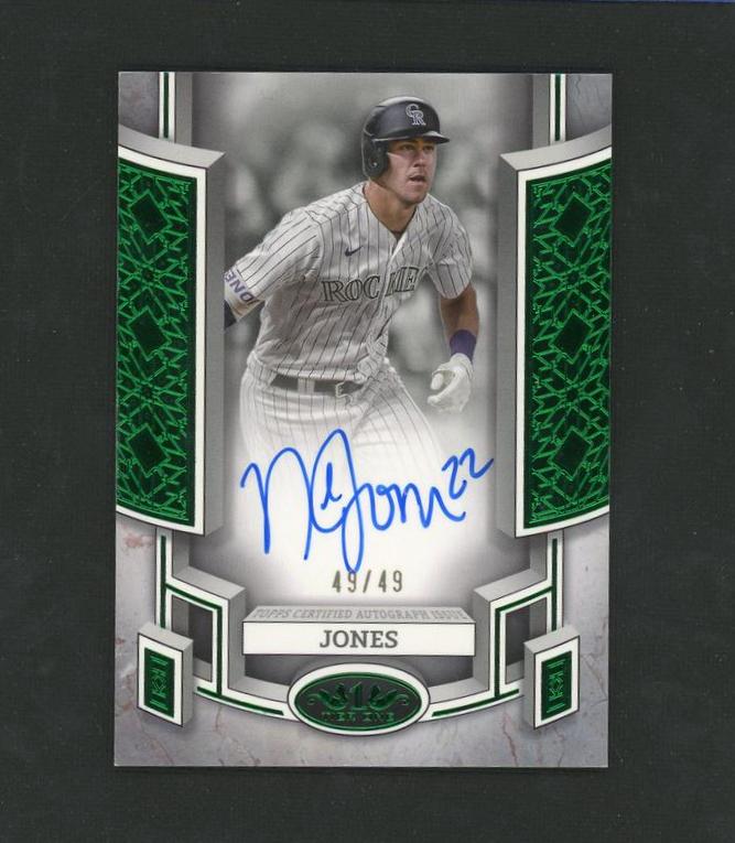 2024 Topps Tier One BOA-NJ Nolan Jones Break Out Autograph Green 49/49 Colorado Rockies