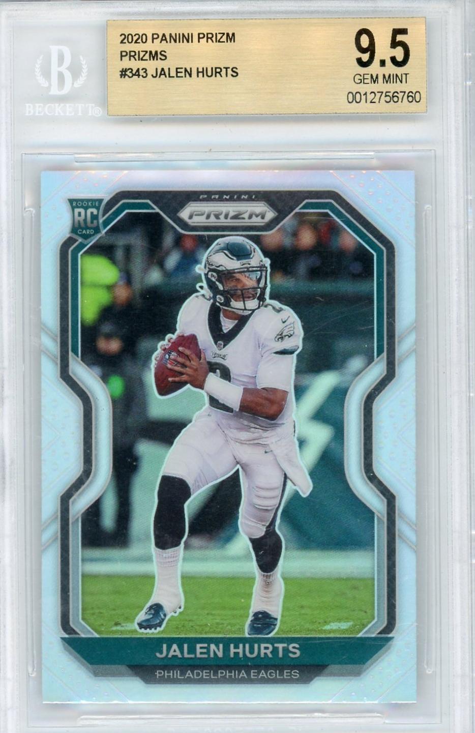 2020 Panini Prizm Prizms Jalen Hurts #343 RC BGS 9.5