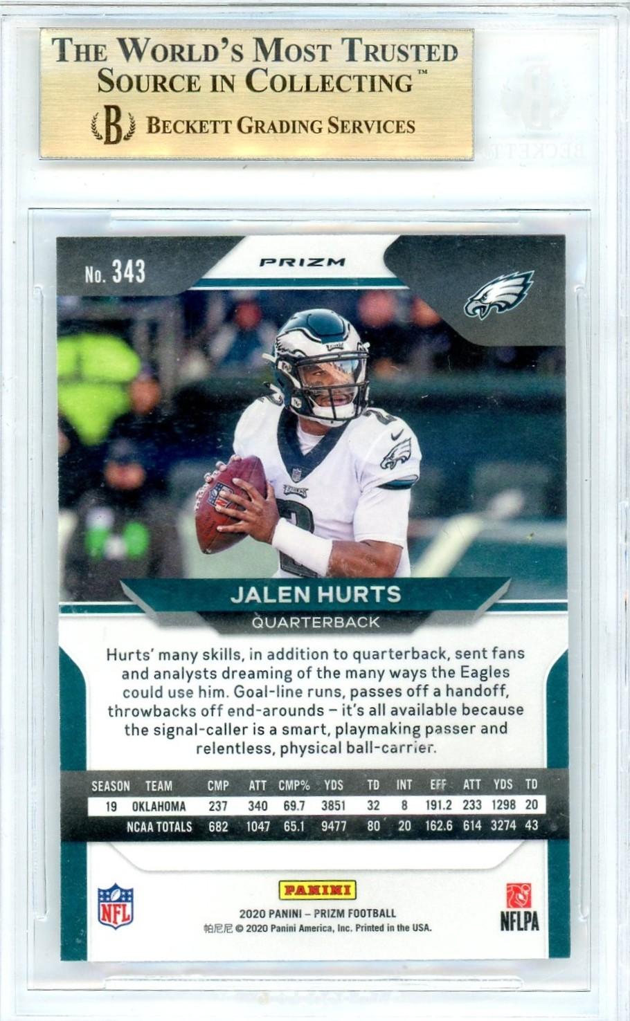 2020 Panini Prizm Prizms Jalen Hurts #343 RC BGS 9.5