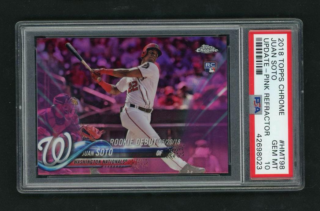 2018 Topps Chrome Update Juan Soto Pink Refractor #HMT98 PSA 10 RC