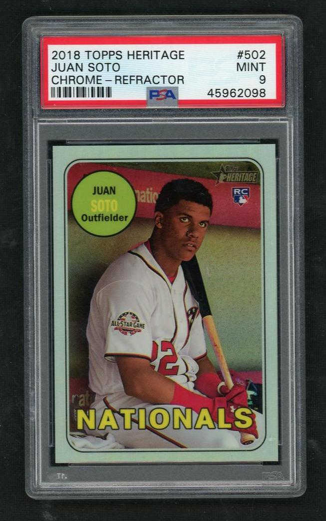 2018 Topps Heritage Chrome Refractor Juan Soto #502 RC PSA 9